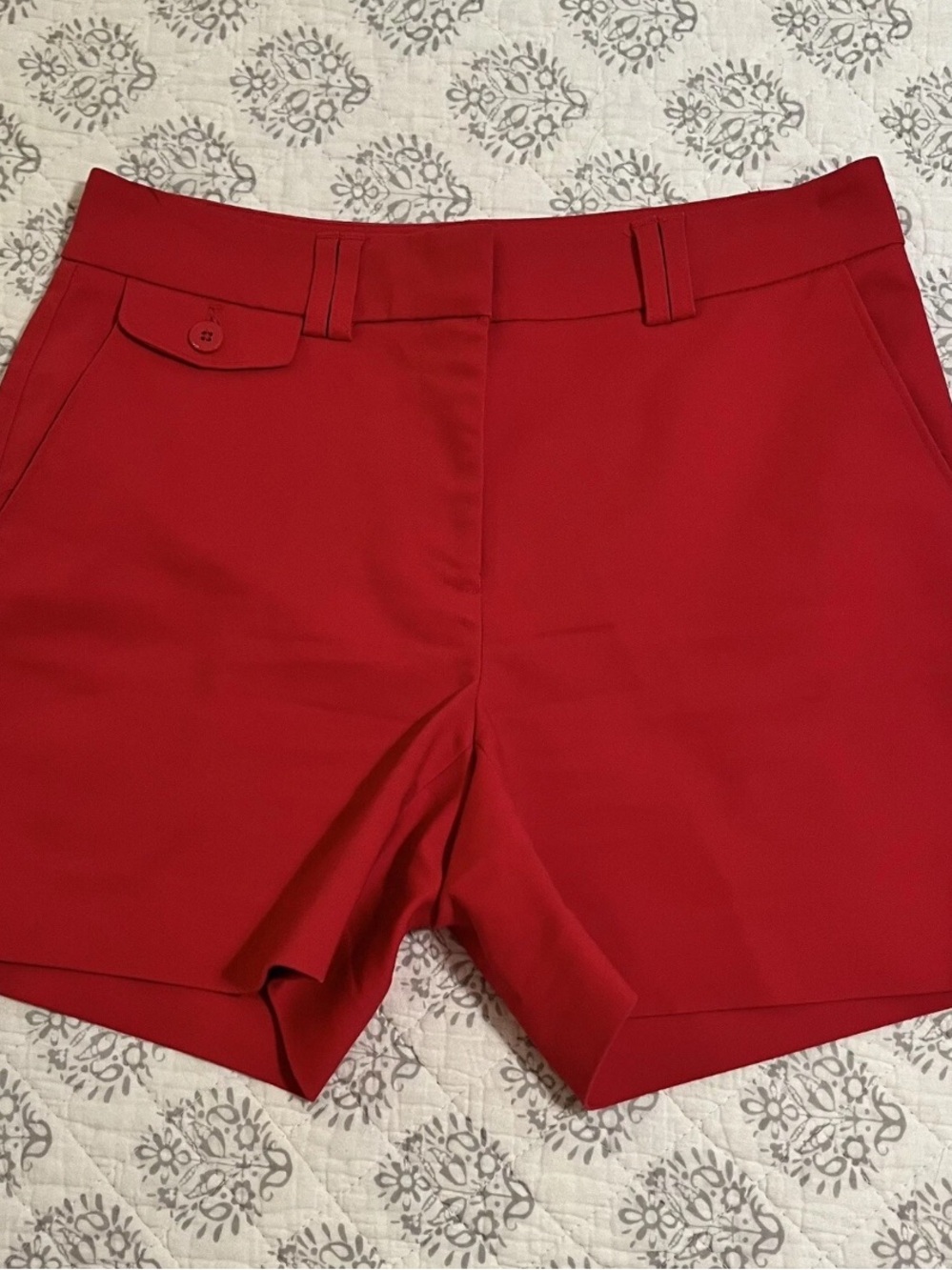 White House Black Market Red Tailored Bermuda Shorts